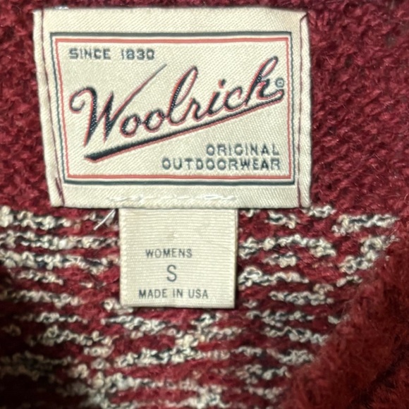 Woolrich Red and Cream Knit Cardigan - Picture 2 of 4